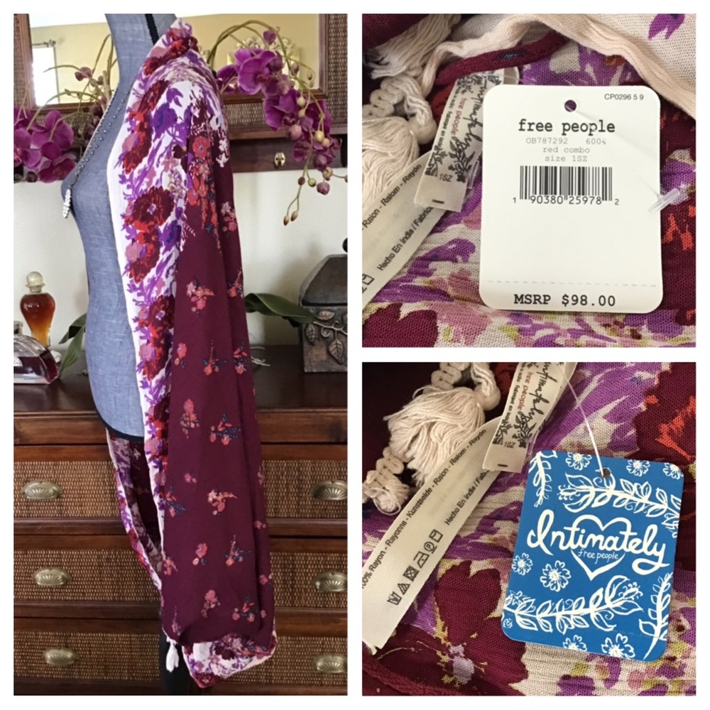 Free People Bali Wrapped In Blooms Shawl. NWT. - Picture 5 of 8